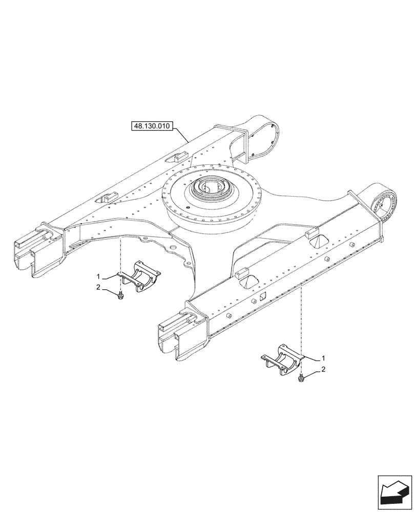 Схема запчастей Case CX245D SR LC - (48.100.020) - VAR - 461143 - TRACK CHAIN, GUIDE, TRIPLE (48) - TRACKS & TRACK SUSPENSION