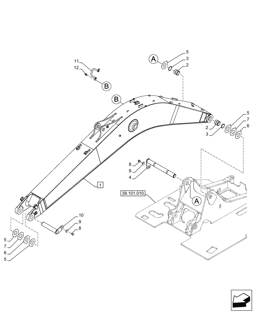 Схема запчастей Case CX245D - (84.910.010) - VAR - 481858 - BOOM (84) - BOOMS, DIPPERS & BUCKETS