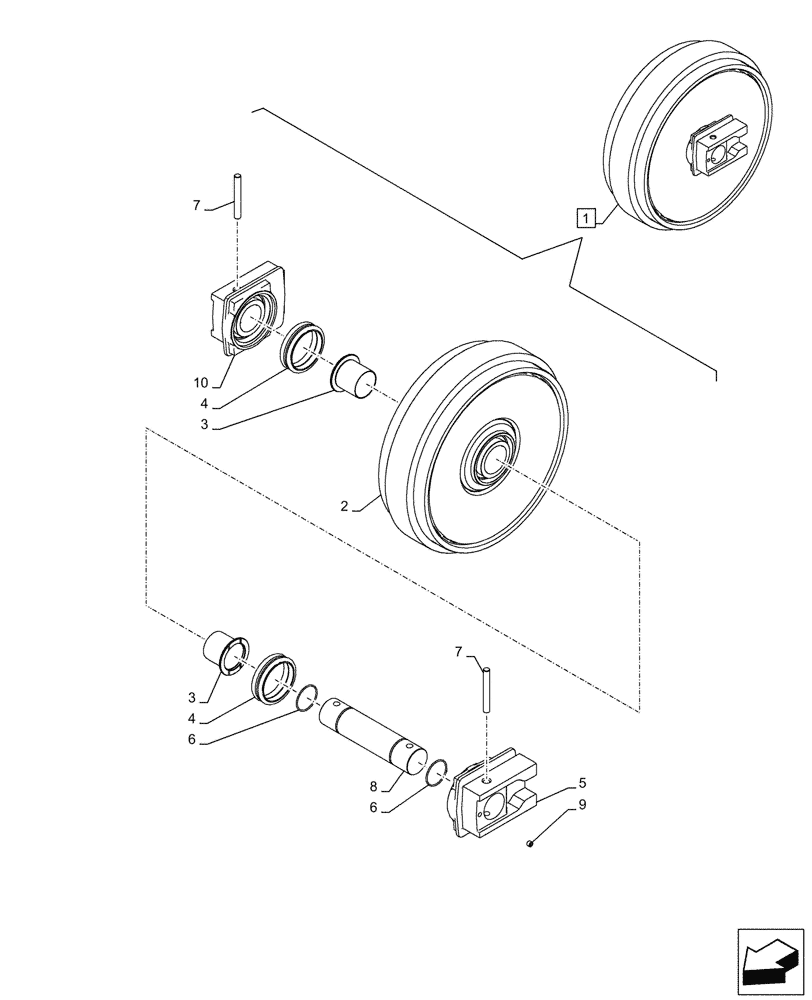 Схема запчастей Case CX245D SR LC - (48.134.020) - IDLER WHEEL (48) - TRACKS & TRACK SUSPENSION