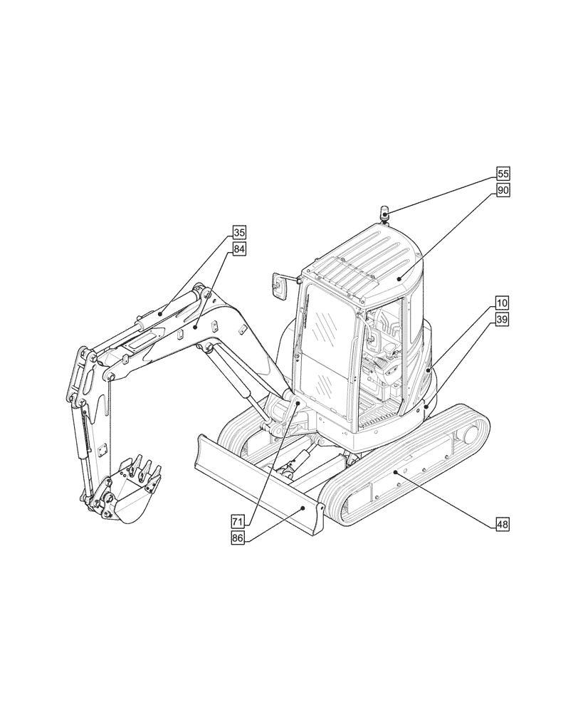 Схема запчастей Case CX33C - (00.000.00) - PICTORIAL INDEX - MAIN SECTIONS (00) - GENERAL & PICTORIAL INDEX