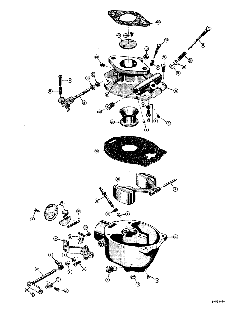 Схема запчастей Case 310D - (024) - MARVEL-SCHEBLER CARBURETOR (02) - FUEL SYSTEM