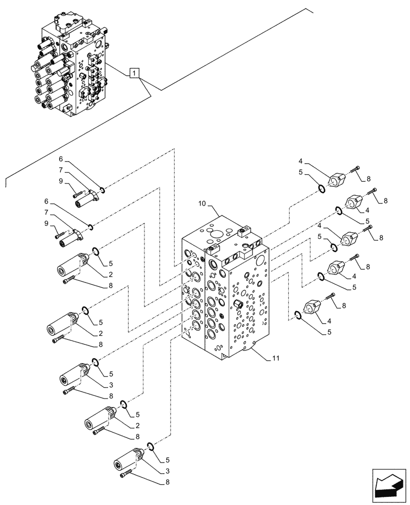 Схема запчастей Case CX245D SR LC - (35.359.020) - CONTROL VALVE, COMPONENTS (35) - HYDRAULIC SYSTEMS