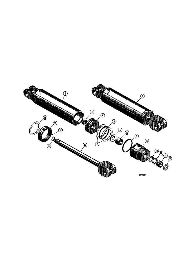 Схема запчастей Case 310G - (238) - D38726 ANGLING CYLNDER (HYTECO DOZER) (07) - HYDRAULIC SYSTEM