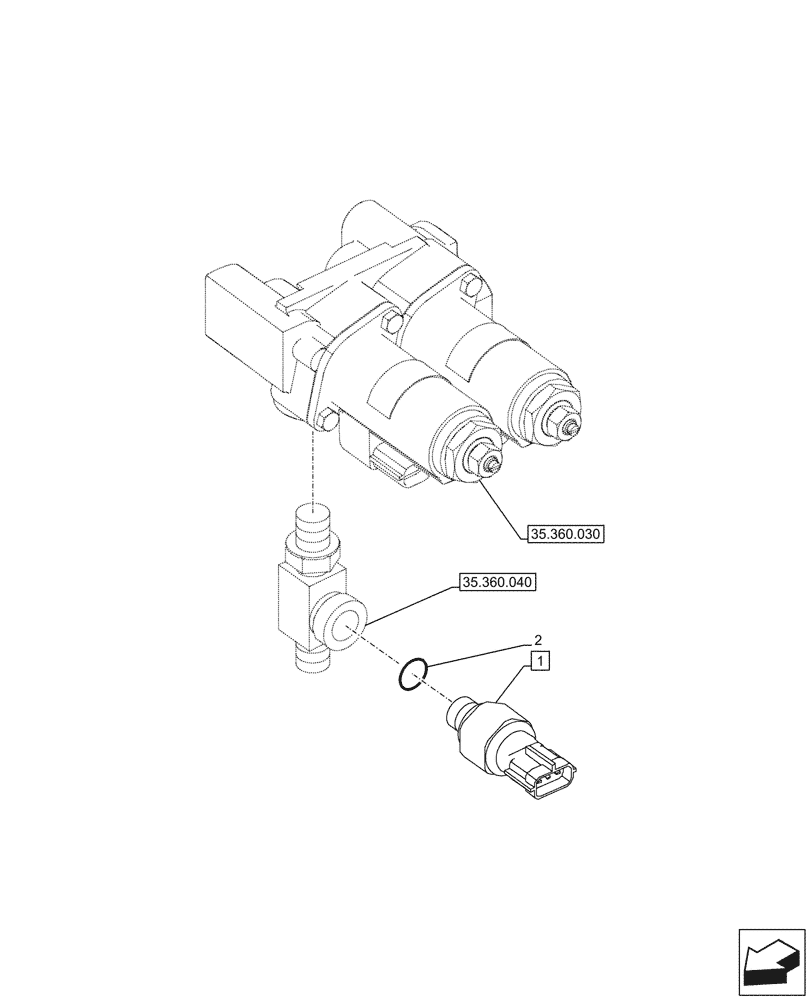 Схема запчастей Case CX245D - (55.425.030) - PRESSURE SWITCH (55) - ELECTRICAL SYSTEMS