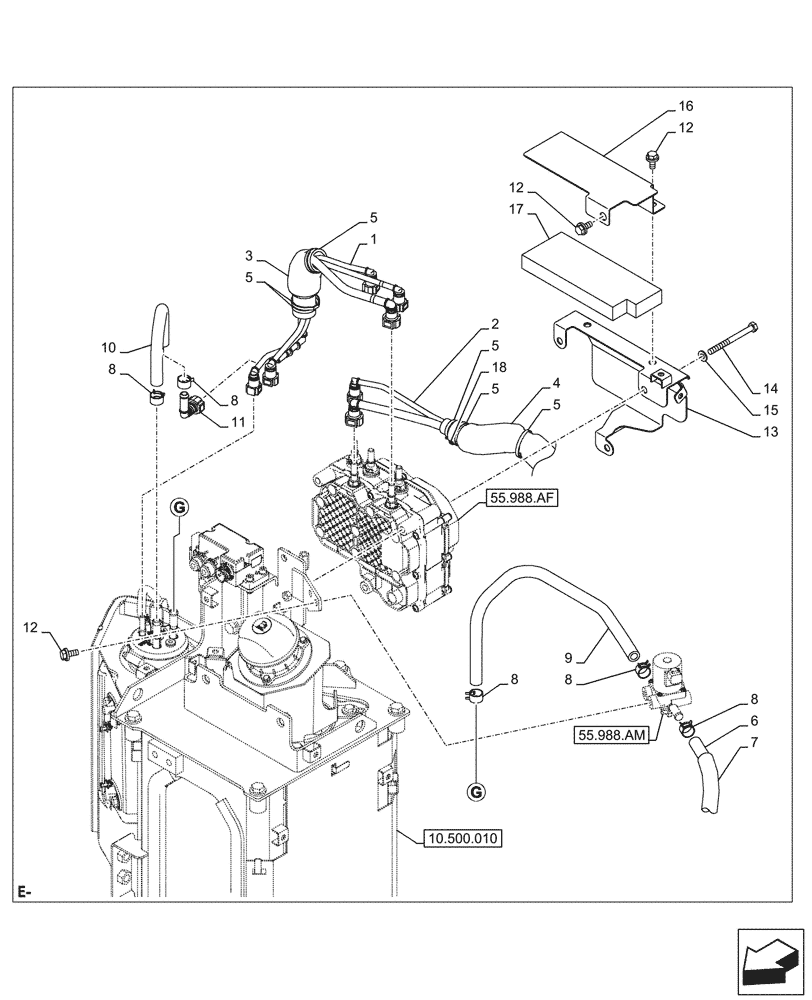 Схема запчастей Case CX245D SR LC - (10.500.050) - DEF/ADBLUE™ LINES (10) - ENGINE