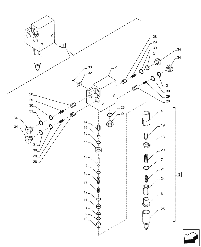 Схема запчастей Case CX245D SR LC - (35.360.270) - VAR - 461869 - SELECTOR VALVE, HAMMER CIRCUIT, HIGH FLOW, SHEARS, W/ ELECTRICAL PROPORTIONAL CONTROL, COMPONENTS (35) - HYDRAULIC SYSTEMS