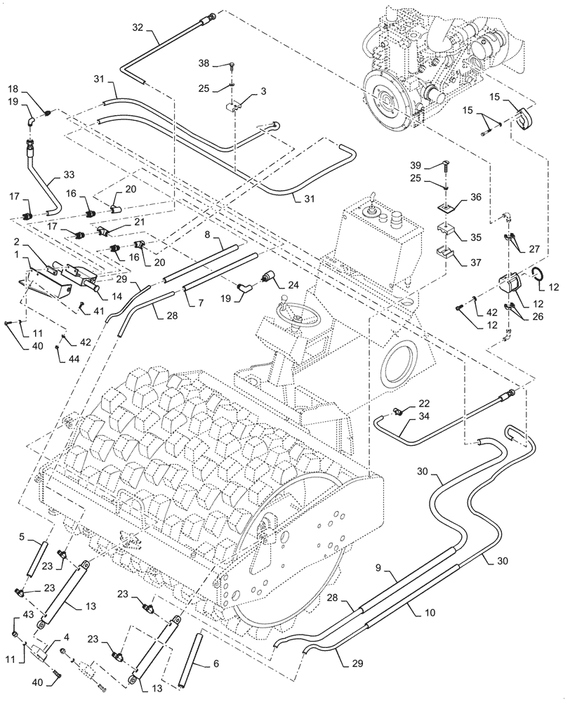 Схема запчастей Case SV210 - (08-18[02]) - DOZER BLADE, HYDRAULICS - ASN NCNTB2059 (08) - HYDRAULICS