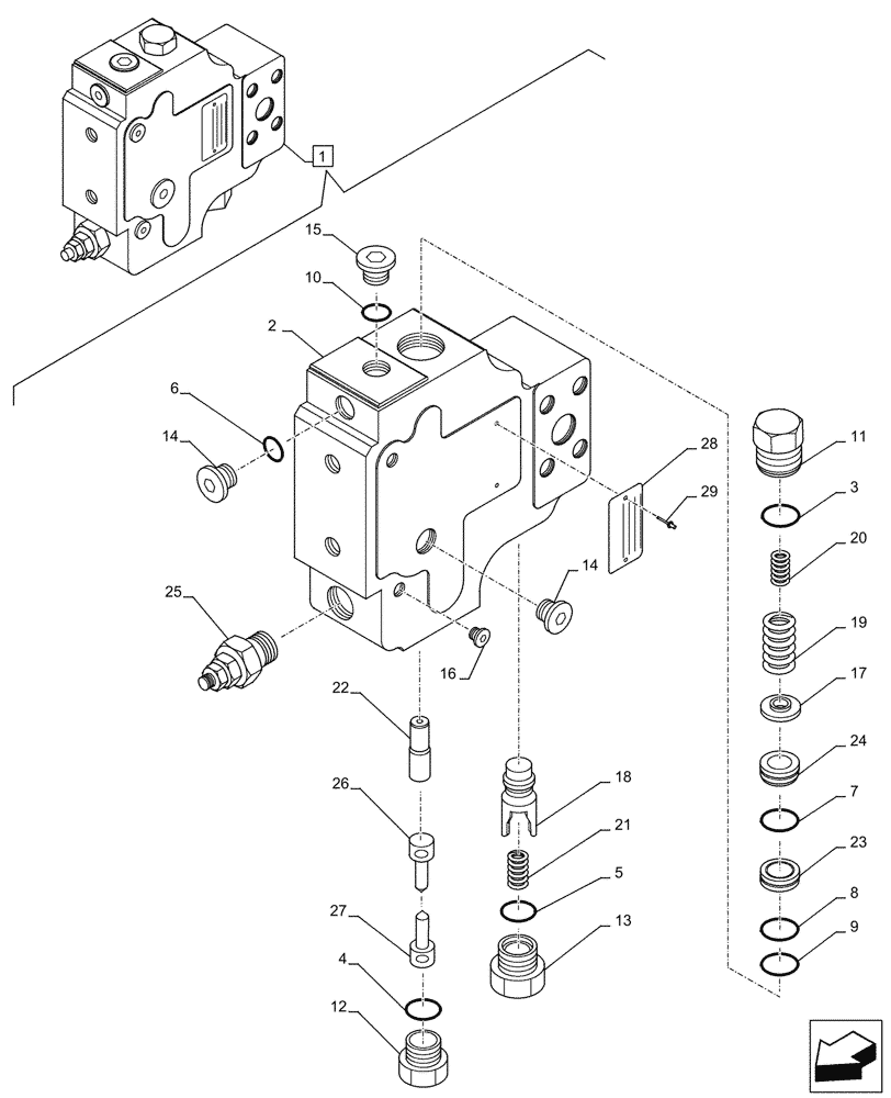 Схема запчастей Case CX245D SR LC - (35.736.040) - BOOM, LIFT CYLINDER, SAFETY, VALVE, COMPONENTS (35) - HYDRAULIC SYSTEMS