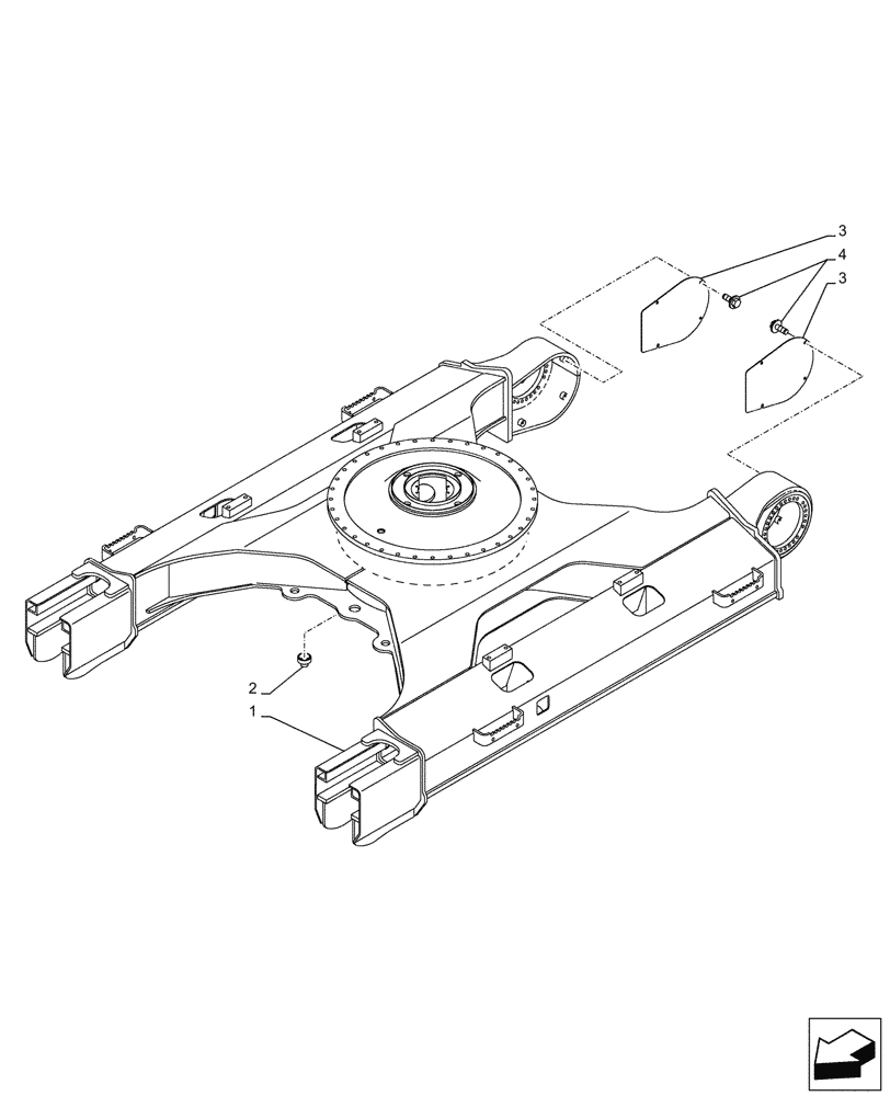 Схема запчастей Case CX245D SR LC - (48.130.010) - FRAME, LOWER (48) - TRACKS & TRACK SUSPENSION