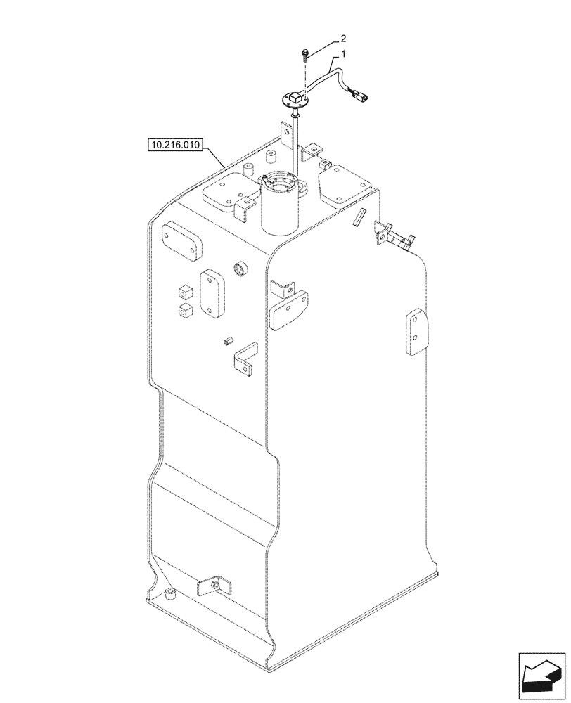 Схема запчастей Case CX245D - (55.011.010) - FUEL TANK, SENDER UNIT (55) - ELECTRICAL SYSTEMS