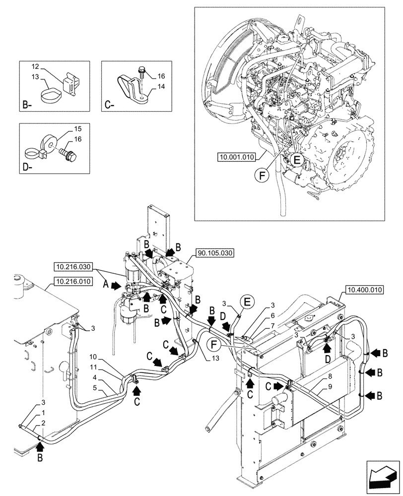 Схема запчастей Case CX290D LC SL - (10.216.020) - FUEL LINE (10) - ENGINE