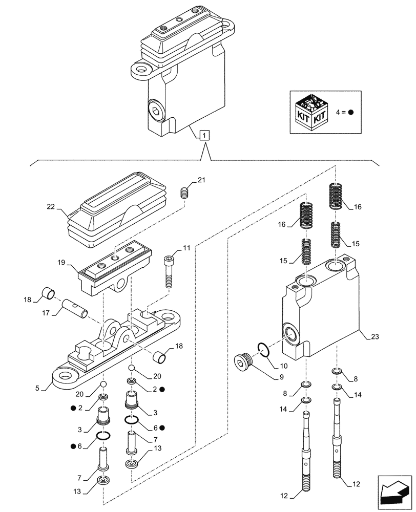 Схема запчастей Case CX245D - (35.355.020) - VALVE, LEVER, BLADE, COMPONENTS (35) - HYDRAULIC SYSTEMS