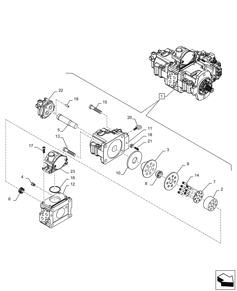 Схема запчастей Case CX245D - (35.106.100) - VAR - 481064 - VARIABLE DELIVERY HYDRAULIC PUMP (35) - HYDRAULIC SYSTEMS