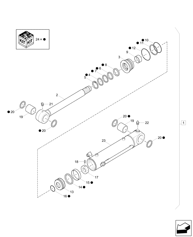 Схема запчастей Case CX33C - (35.741.010) - VAR - 747067 - DOZER BLADE, HYDRAULIC CYLINDER, COMPONENTS (35) - HYDRAULIC SYSTEMS