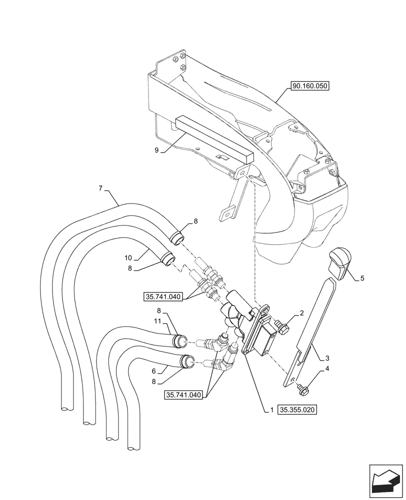 Схема запчастей Case CX245D - (35.355.010) - LEVER, BLADE (35) - HYDRAULIC SYSTEMS