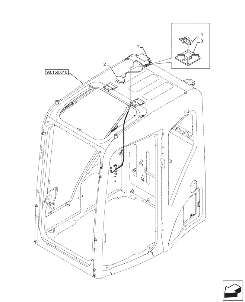 Схема запчастей Case CX245D - (55.991.010) - TELEMATIC SYSTEM, ANTENNA (55) - ELECTRICAL SYSTEMS