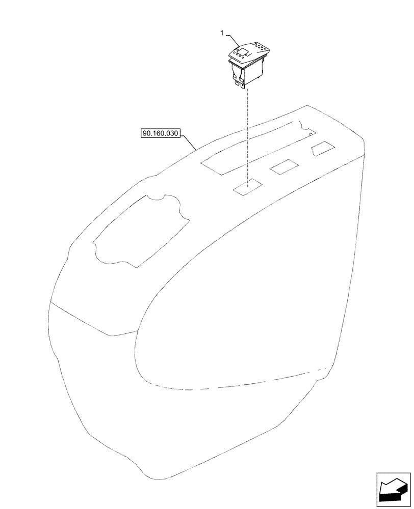 Схема запчастей Case CX245D - (55.512.050) - VAR - 461568 - CAB SWITCH, FREE SWING (55) - ELECTRICAL SYSTEMS