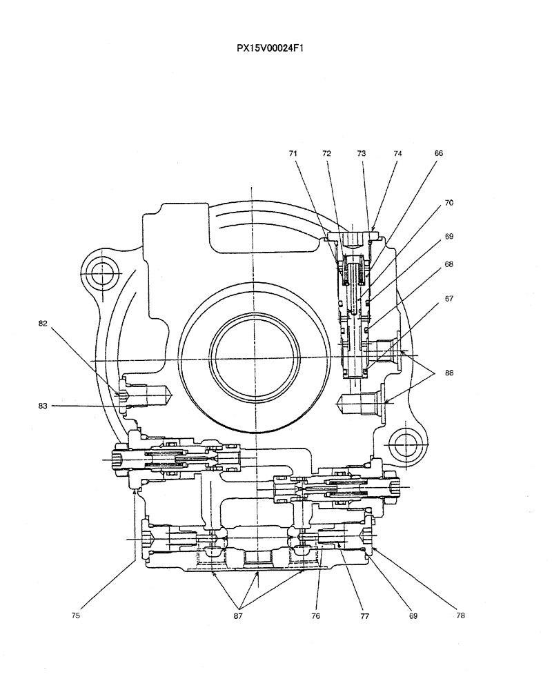 Схема запчастей Case CX36B - (07-018) - MOTOR ASSY (SWING), P/N PX15V00024F1 ELECTRICAL AND HYDRAULIC COMPONENTS