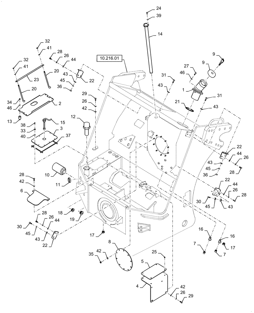 Схема запчастей Case DV210 - (39.100.01[05a]) - REAR FRAME ACCESSORIES (GROUP 80-ND142601) ASN NCNTL2086 (39) - FRAMES AND BALLASTING