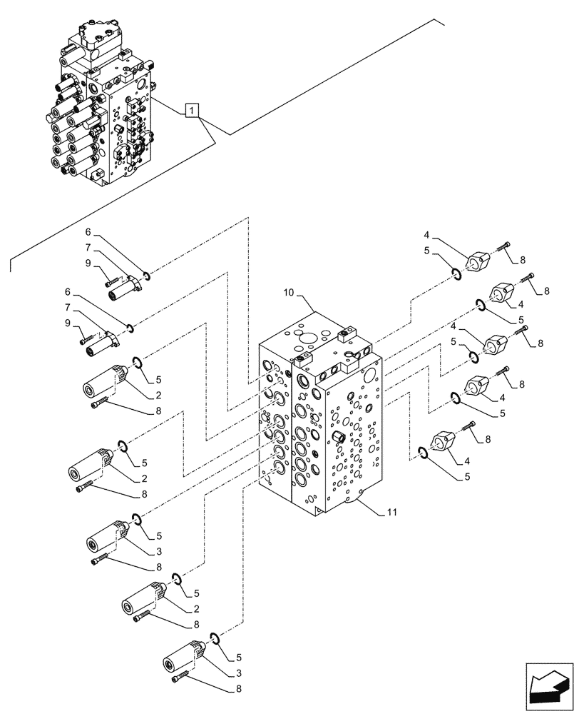 Схема запчастей Case CX245D SR LC - (35.359.080) - VAR - 461863 - CONTROL VALVE, COMPONENTS (35) - HYDRAULIC SYSTEMS