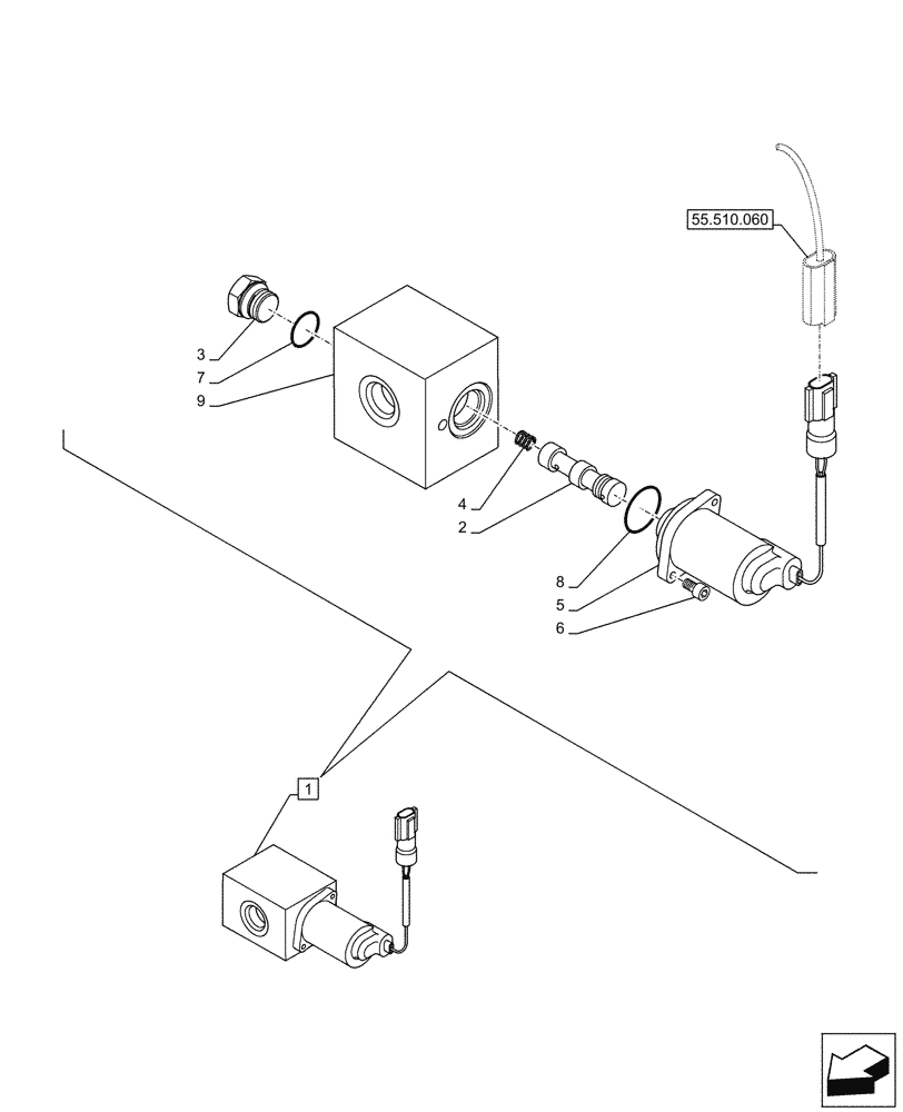 Схема запчастей Case CX245D SR LC - (35.360.170) - HAMMER CIRCUIT, SOLENOID VALVE (35) - HYDRAULIC SYSTEMS