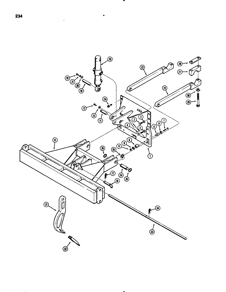 Схема запчастей Case 450B - (234) - RIPPER (18) - ATTACHMENT ACCESSORIES