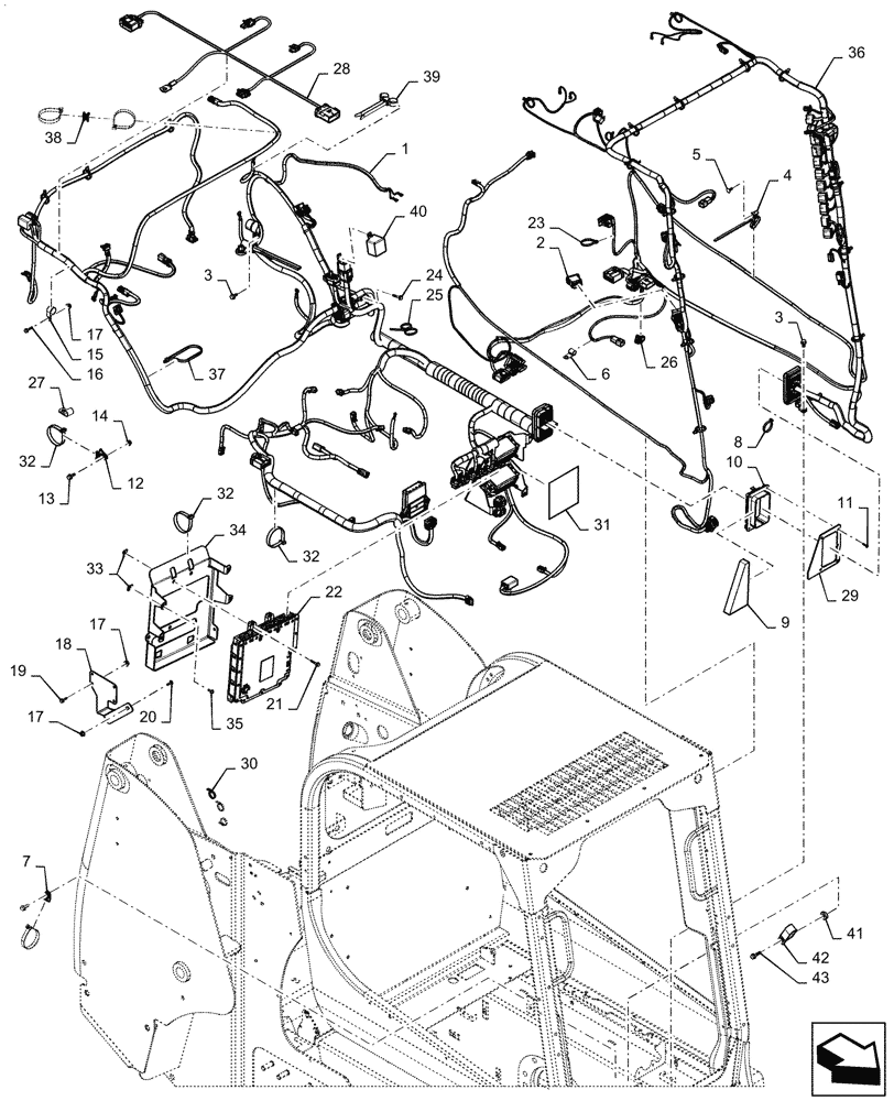 Схема запчастей Case SR200 - (55.101.AC[03]) - WIRE HARNESS & CONNECTOR, ELECTRONIC CONTROLS (14-NOV-2016 & NEWER) (55) - ELECTRICAL SYSTEMS