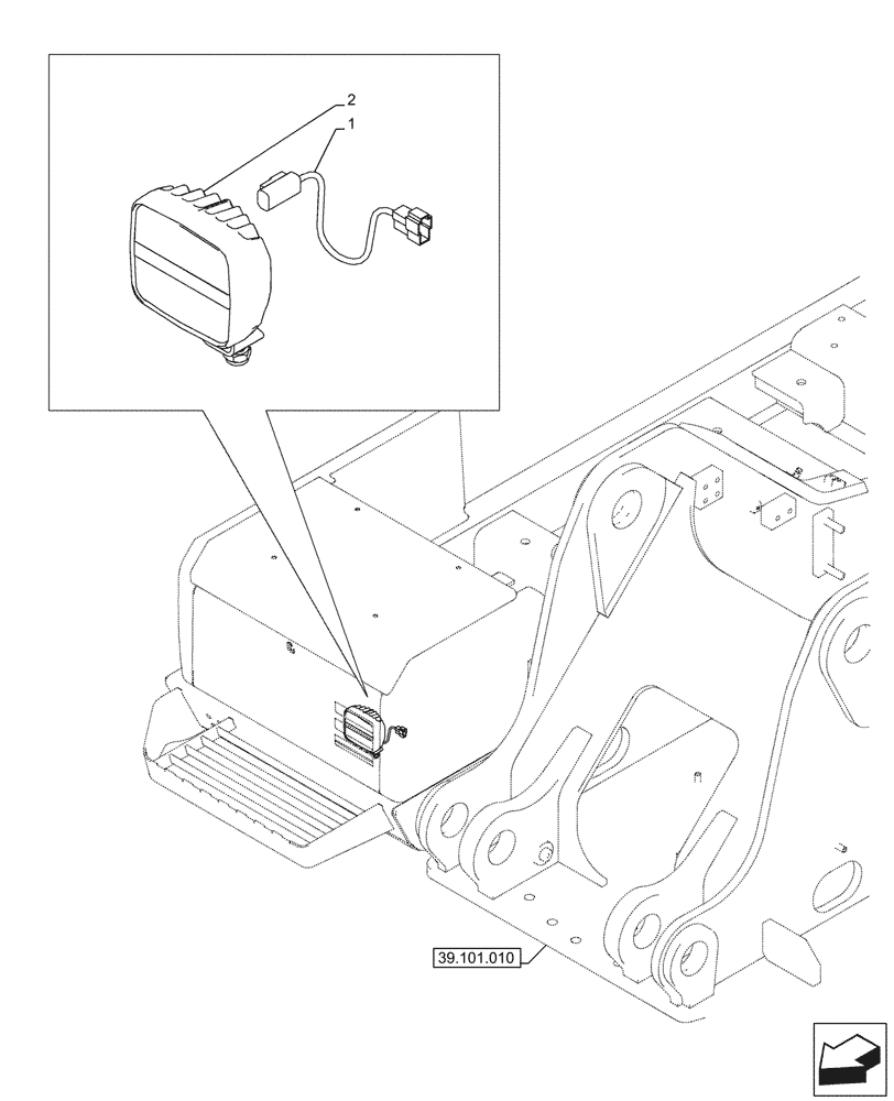 Схема запчастей Case CX290D LC MH - (55.404.020) - FRONT LIGHT (55) - ELECTRICAL SYSTEMS