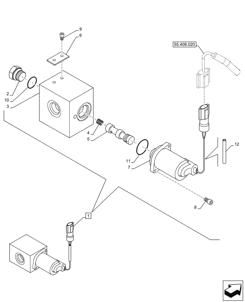 Схема запчастей Case CX290D LC MH - (35.352.080) - VAR - 461568 - LOCKOUT SOLENOID VALVE, COMPONENTS, FREE SWING (35) - HYDRAULIC SYSTEMS