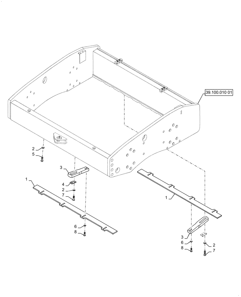 Схема запчастей Case SV208D - (39.500.020[01]) - SCRAPER, DRUM - SMOOTH (39) - FRAMES AND BALLASTING