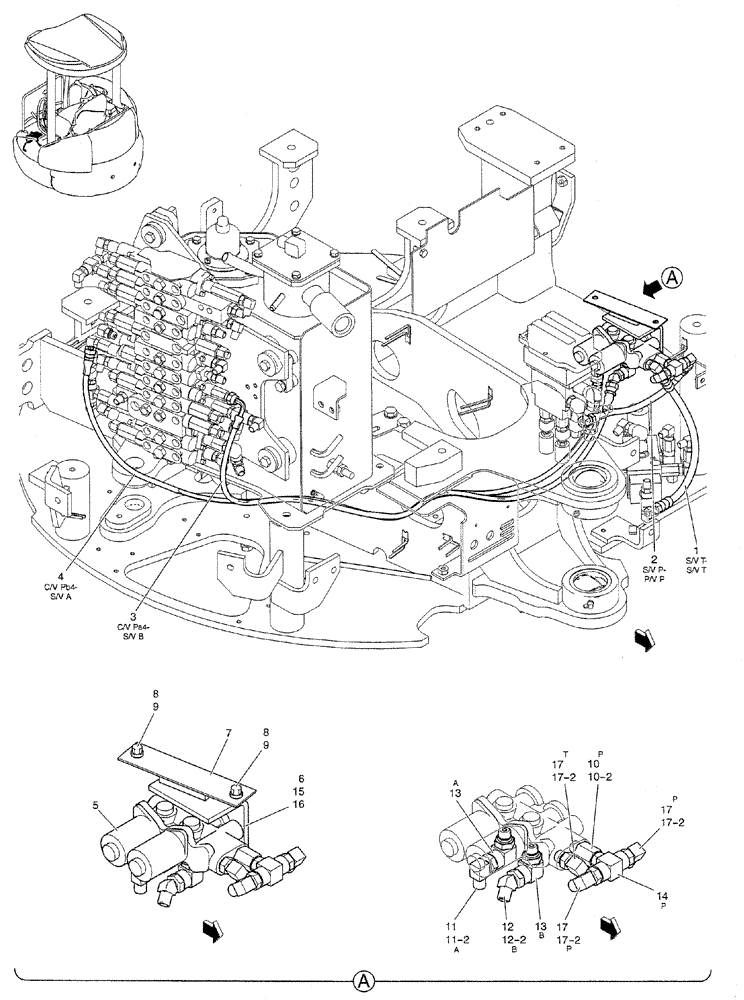 Схема запчастей Case CX27B PV13 - (01-041) - CONTROL LINES, VALVE (05) - SUPERSTRUCTURE