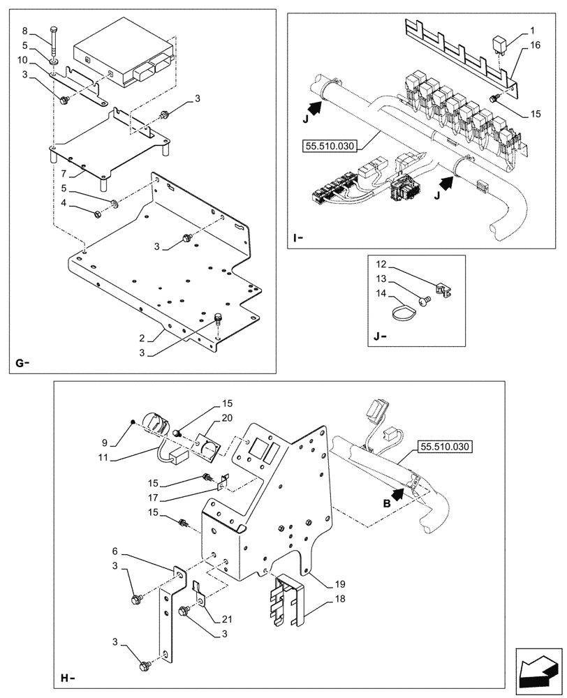 Схема запчастей Case CX290D LC SL - (55.510.040) - CAB MAIN WIRE HARNESS (55) - ELECTRICAL SYSTEMS