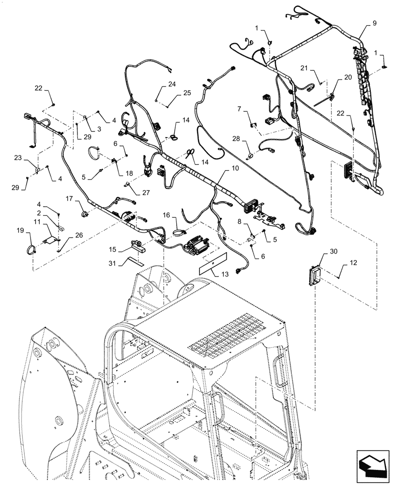 Схема запчастей Case SR130 - (55.101.AC[01]) - WIRE HARNESS & CONNECTOR, MECHANICAL CONTROLS (25-AUG-2015 THRU 13-NOV-2016) (55) - ELECTRICAL SYSTEMS