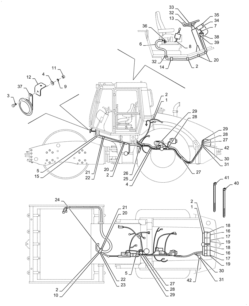 Схема запчастей Case SV212 - (55.100.02[04]) - WIRING INSTALLATION - NARROW VERSION - ASN NENTC3714 (55) - ELECTRICAL SYSTEMS