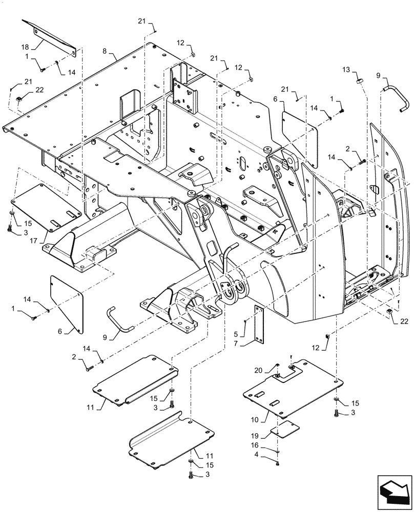 Схема запчастей Case 750M LT - (39.100.010) - MAIN FRAME LT (39) - FRAMES AND BALLASTING