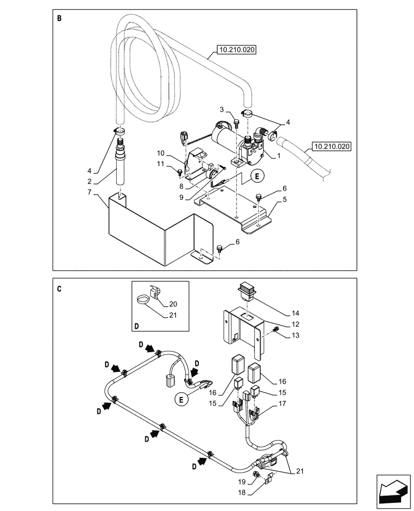 Схема запчастей Case CX290D LC SL - (55.011.020) - VAR - 481257 - FUEL TRANSFER PUMP (55) - ELECTRICAL SYSTEMS