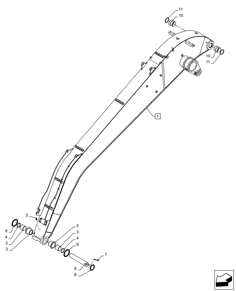 Схема запчастей Case CX290D LC SL - (84.912.010) - VAR - 461033 - ARM (L=5.8M) (84) - BOOMS, DIPPERS & BUCKETS