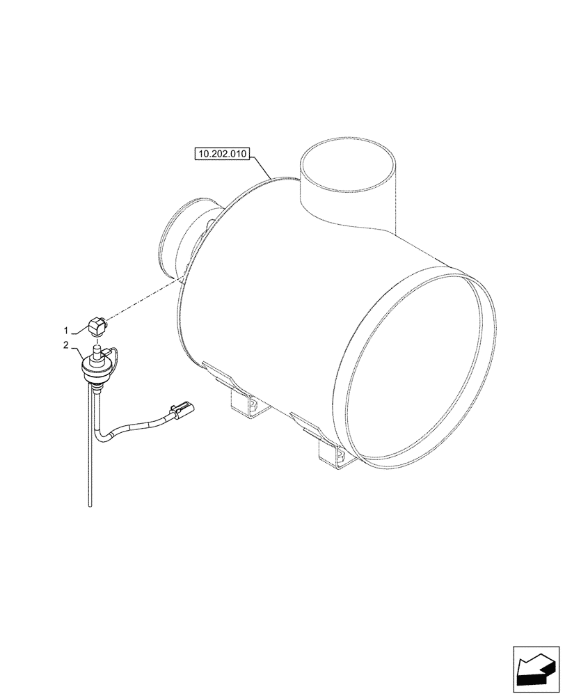 Схема запчастей Case CX290D LC SL - (55.014.010) - VAR - 488031 - AIR CLEANER, VACUUM GAUGE, PRE-CLEANER CYCLONE TYPE (55) - ELECTRICAL SYSTEMS