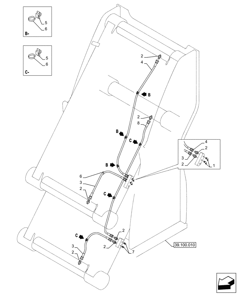 Схема запчастей Case CX290D LC MH - (71.460.040) - LUBRICATION LINE (71) - LUBRICATION SYSTEM