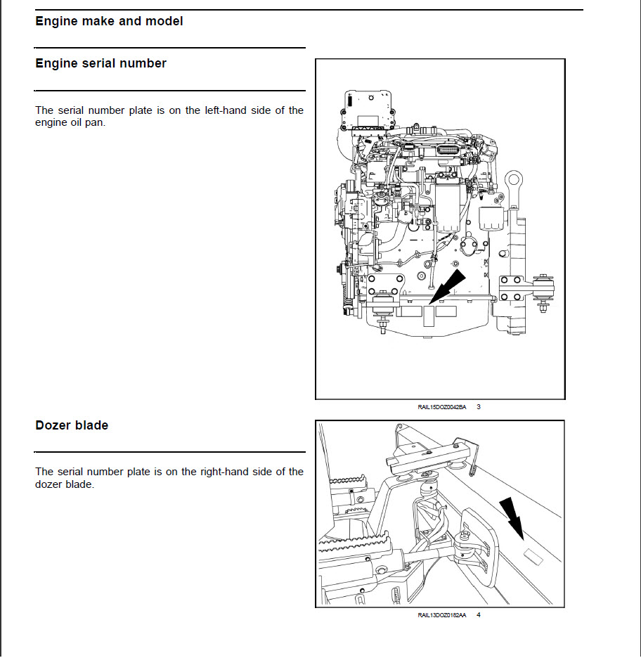 Схема запчастей Case 750M LT - (00.100.03[02]) - LOCATION OF SERIAL AND PRODUCT IDENTIFICATION NUMBERS (00) - GENERAL & PICTORIAL INDEX