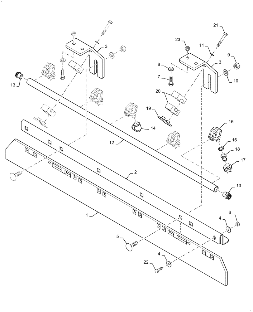 Схема запчастей Case DV23 - (44.510.EA[22]) - SCRAPER, UPPER ASSEMBLY W/SPRINKLER (44) - WHEELS