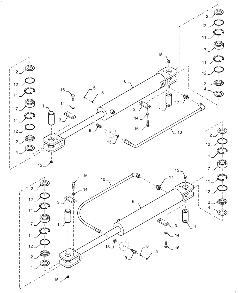 Схема запчастей Case SV208D - (41.200.010[03]) - STEERING CYLINDER, MOUNTING (41) - STEERING