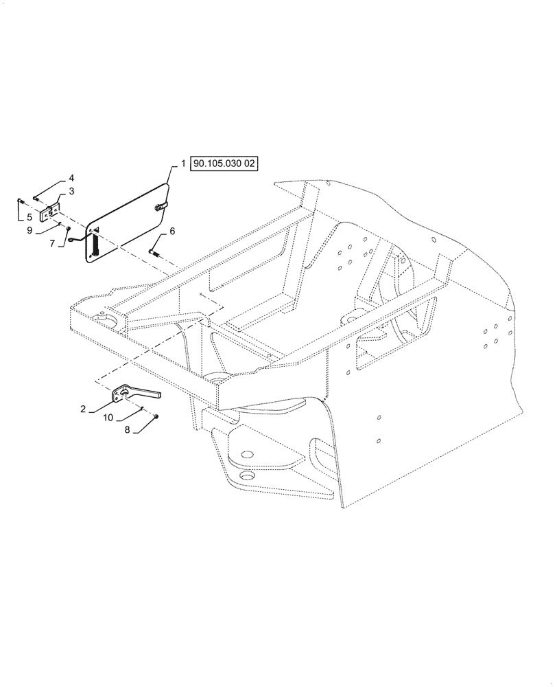 Схема запчастей Case SV208D - (90.105.030[01]) - ACCESS COVER, RH (90) - PLATFORM, CAB, BODYWORK AND DECALS