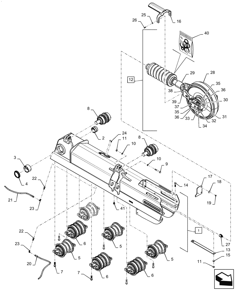 Схема запчастей Case 1150M LT - (48.138.030) - LH, UNDERCARRIAGE (48) - TRACKS & TRACK SUSPENSION