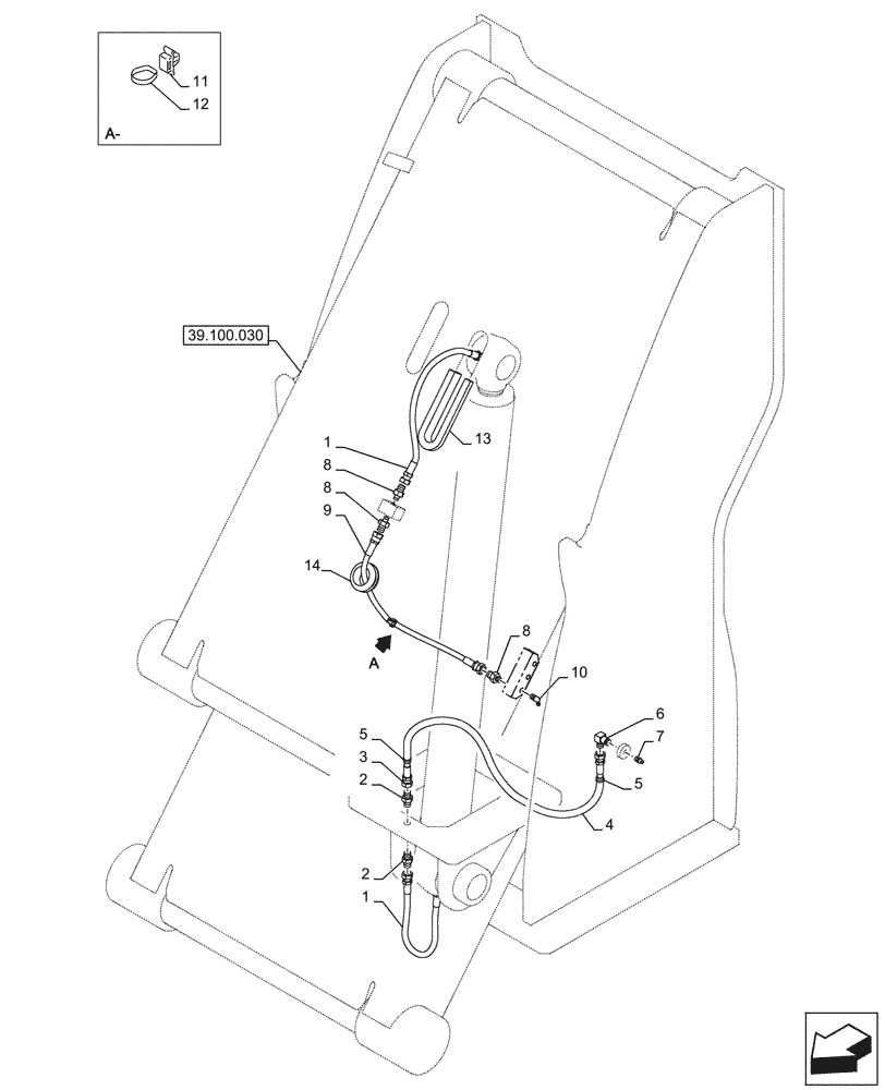 Схема запчастей Case CX290D LC SL - (71.460.030) - LUBRICATION LINE (71) - LUBRICATION SYSTEM