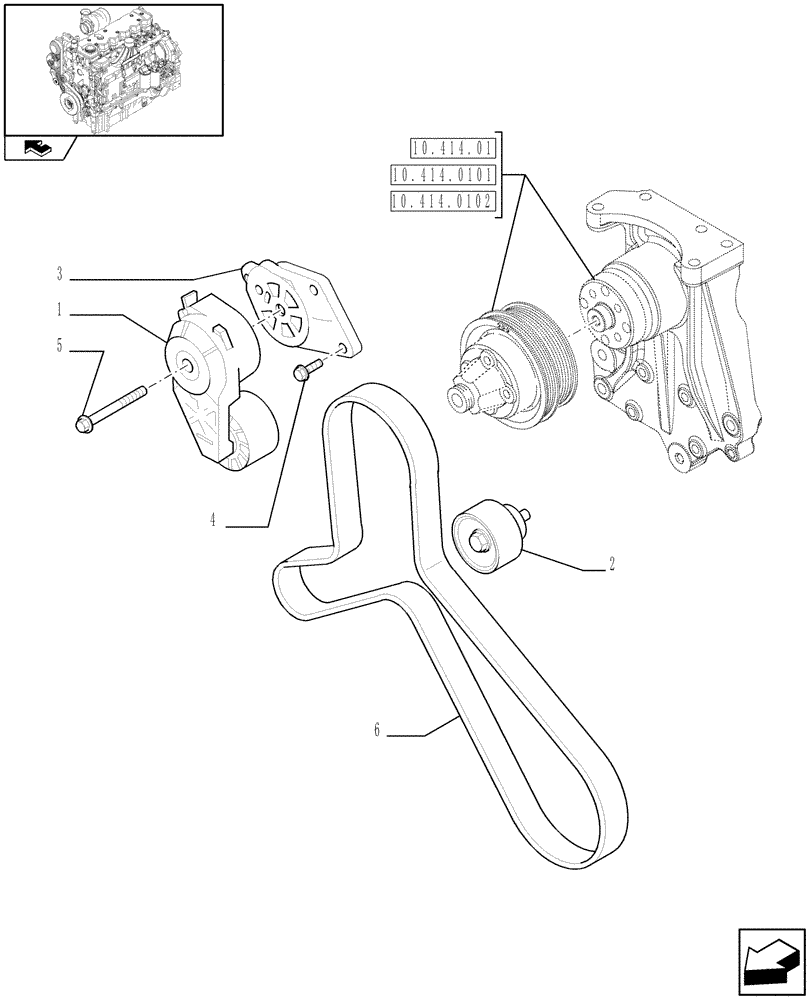 Схема запчастей Case F4DFE613B A004 - (10.402.03) - WATER PUMP DRIVE (10) - ENGINE