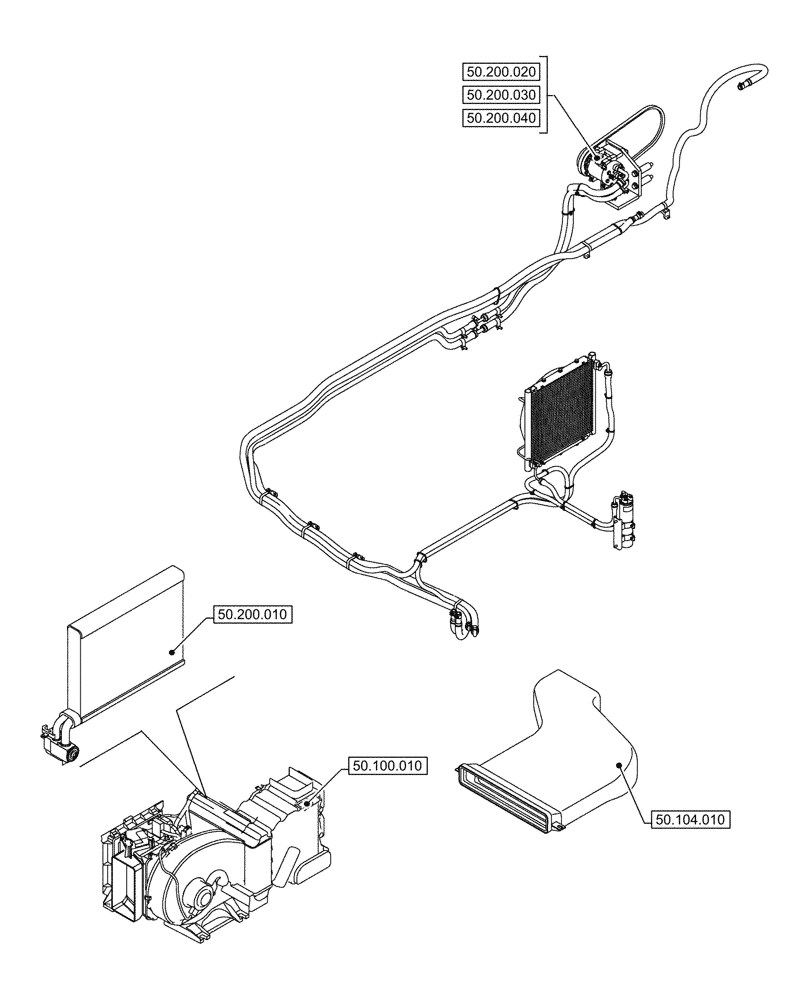 Схема запчастей Case CX750D RTC - (00.000.050) - PICTORIAL INDEX - CAB CLIMATE CONTROL (00) - GENERAL & PICTORIAL INDEX