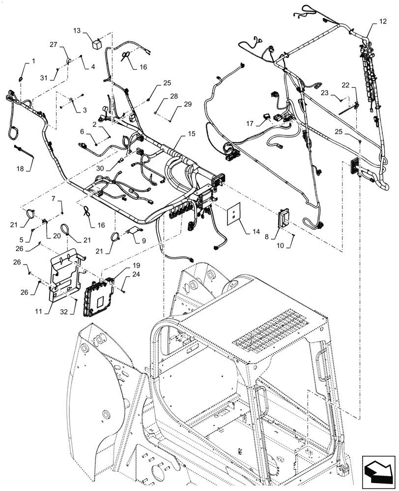 Схема запчастей Case SR130 - (55.101.AC[03]) - WIRE HARNESS & CONNECTOR, ELECTRONIC CONTROLS (13-NOV-2016 & NEWER) (55) - ELECTRICAL SYSTEMS