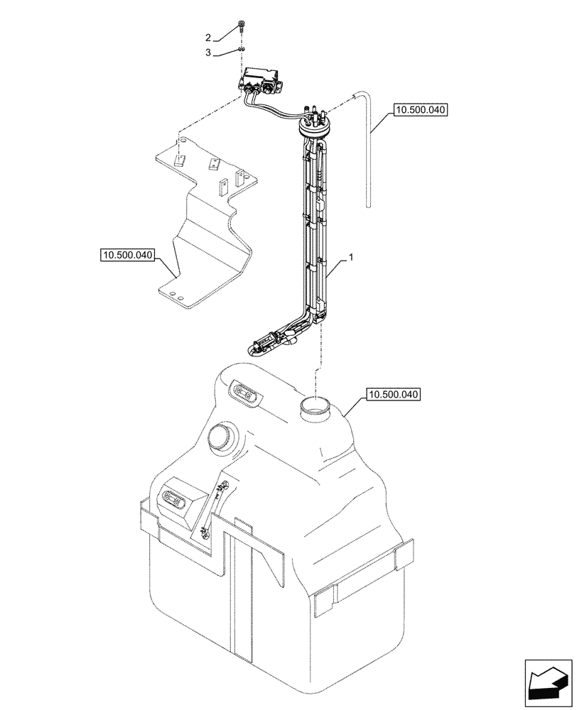 Схема запчастей Case CX290D LC SL - (55.988.020) - DEF/ADBLUE™ TANK, LEVEL SENSOR (55) - ELECTRICAL SYSTEMS