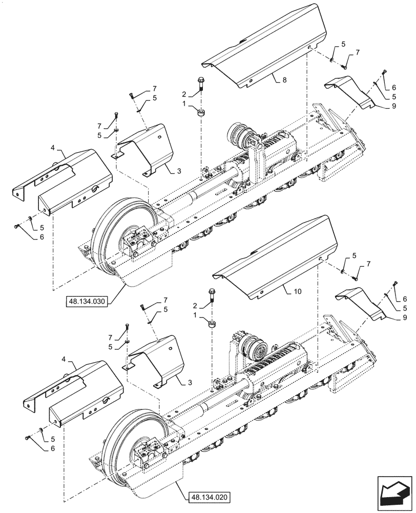 Схема запчастей Case 850M WT - (48.134.010) - UNDERCARRIAGE (48) - TRACKS & TRACK SUSPENSION